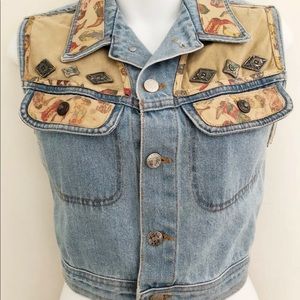 Cache Vintage Western Denim Vest Medium